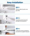 Easy installation steps for Universal 3 Inch Stainless Steel Toilet Seat Bolts Kit by iFealClear on toilet.