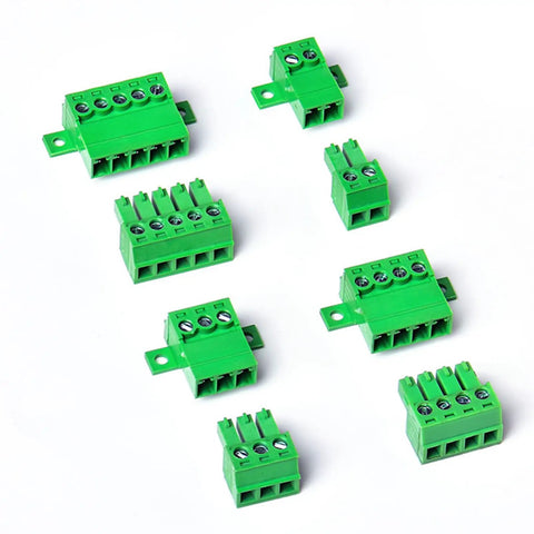 Five Pack 3 Pin 3.81mm Pitch Panel Mount Screw Terminal Block Connector Phoenix Type 8A 300V For 16-28 AWG Wires