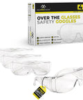 OTG Safety Glasses For Over Eyeglasses Pack Of 4 For Men And Women Anti Fog Dust Proof UV Protection ANSI Z87 1 Scratch Resistant