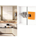 Cabinet Door Mounting Jig With Magnetic Locking For No Drill Installation And Quick Cabinet Hinge Alignment on a cupboard