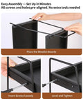 Assembly steps for Two Tier Coffee Bar Organizer For Countertop With Metal Frame And Wooden Shelves All In One Coffee Station Rack.