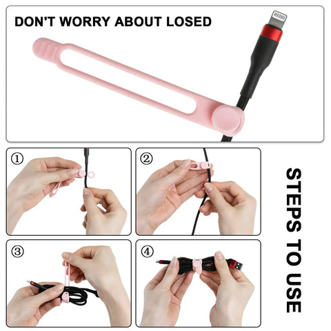 Step-by-step guide using 16 Pack Silicone Cable Ties For Bundling Earphones Chargers And Computer Cords Reusable Wire Organizer.