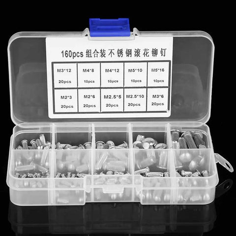 Hella Tough Stainless Steel Solid Rivets 160 Piece Assorted Kit For Slick Nameplate And Product Label Fastening Top Shelf Diy Hardware To Get It Done Without Stress