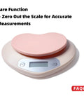 Digital Kitchen Scale With LCD Display For Baking And Cooking Like A Pro, 11 Lb Capacity, Ultra Accurate 0.03 Oz Increments, Pink