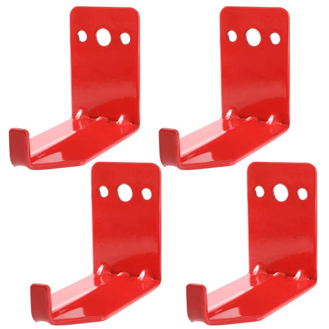 Beefy Heavy Duty Fire Extinguisher Wall Mount Bracket Kit, 4 Pack Hooks For 5 To 40 Lb Extinguishers, red iron brackets