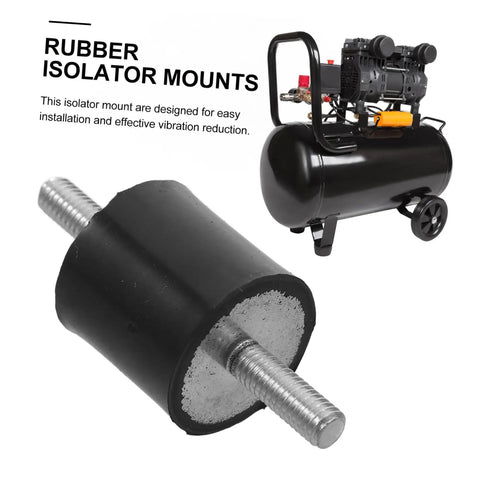 4 Pack 25x25mm Rubber Vibration Isolator Mounts With M6x19mm Studs For Fitness Gear And Machinery Noise Reduction, Shock Absorbers, Easy Install Vibration Control. Rubber isolator mount for air compressor vibration reduction