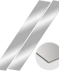 Two 30x3x0.04 in brushed 304 stainless steel gap filler trim strips
