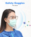 Woman wearing Stylish Safety Glasses With Side Shields For Women And Girls Anti Fog Protective Eyewear Clear Lenses