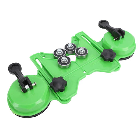 WALFRONT Dual Suction Cup Hole Saw Kit 6-50mm For Tile Ceramic Glass Marble Granite Drill Bits That Stick Firmly And Prevent Slipping For Smooth, Precise Professional DIY Home Renovation Jobs Today, green dual suction guide with hole saws