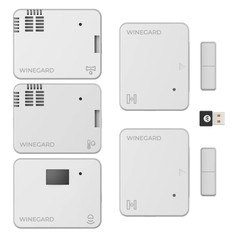 RV Halo Sensor Pack With Bluetooth Multi Sensor Kit for real-time RV monitoring, includes door, temperature, humidity, leak, PIR sensors.