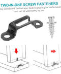 Heavy Duty Manganese Steel Furniture Fasteners 30 Pack Hidden Wardrobe Connectors Invisible Assembly Screws with black screw fastener.