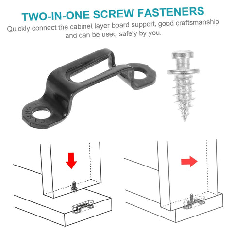 Heavy Duty Manganese Steel Furniture Fasteners 30 Pack Hidden Wardrobe Connectors Invisible Assembly Screws with black screw fastener.