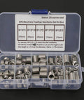 80Pcs M8x1.25 Threaded Inserts Kit in Stainless Steel for Reliable Thread Repair and Reinforcement in storage box