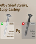 Heavy Duty Drywall Anchors Kit With Self Drilling Screws 80Lb Load Capacity alloy steel screws durability comparison