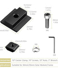 10 Pack Aluminum T Shaped Solar Panel Center Clamps For 30mm And 35mm Rail Mid Clamps Mounting Brackets Rail Connector