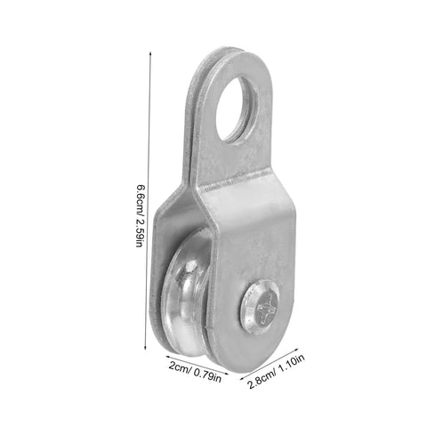 Heavy Duty 12 Pack 6mm Rope Guide Pulleys With Swivel Bearings For Lifting And Hoisting Cable Roller Wheels For Load Handling, Outdoor Hanging, Rigging And DIY Projects, 6.6cm metal pulley