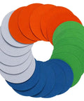 Premium Flocking Hook And Loop Sanding Discs Set For Electric Sander, showing assorted colors and textures for blending and polishing.