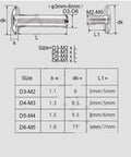 Badass 304 Stainless Steel Binding Screws With Knockout Nickel Polish for M2 to M6 sizes and dimensions for leather work and scrapbooking.