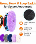 Kick Serious Shine With This 6 Inch Wool Cutting And Polishing Pad Set showing strong hook and loop backing for secure attachment.