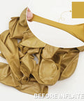 Top Tier 12 Inch Gold Latex Helium Balloons 50 Pack Slay Party Decorations thick gold balloons uninflated showing texture.