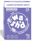 Heavy Duty Laundry Detergent Sheets Featuring 3x Stain Fighting Enzymes Kick Grease And Sticky Messes To The Curb Non Toxic Eco Friendly Formula That Hits Different And Leaves Clothes Spotless in lavender packaging with 50 sheets.