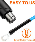 Top Tier 1/2 Inch Heat Shrink Tubing 13 Foot Roll Dual Wall Adhesive Lined Waterproof Wire Wrap Cover with heat gun and wire.