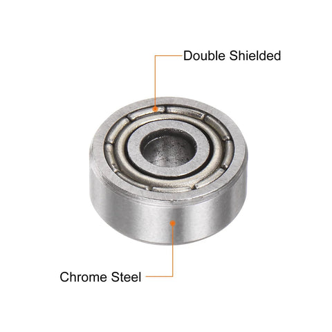 Pack of 25 623ZZ deep groove ball bearings, 3mm bore 10mm OD 4mm thickness, carbon steel double-shielded ABEC3 Z1 low-noise sealed bearing