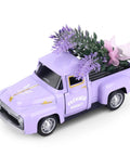 Mini Lavender Metal Truck With Lavender Bouquet Farmhouse Decor Vintage Purple Pickup Tiered Tray Accent For Country Home Rustic Metal Truck Decoration For Shelves And Tables Adorable Small Space Decor