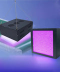 Hella Reliable 15000W Led Uv Curing Light For Industrial Uv Glue Shadowless Resin Paint And Silk Screen Printing, hanging design with purple light.