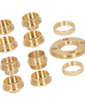 Built Tough Brass Router Template Guide Kit 11 Piece Set featuring smooth glide bushings and lock nuts for routing.