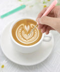 Hella Sharp Icing Scribe Tool Kit With 12 Stainless Steel Fondant Needles For Sweet Cookie Decorating And Cake Design, using needle on latte art.