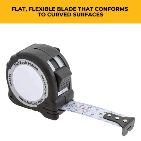 Pro Carpenter Tape Measure 16 Foot Metric To Metric Reverse Flatback with flexible blade extended
