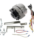 Straight Bolt Swap 10SI Alternator Conversion Kit For Ford Jubilee NAA Tractors 12 Volt 63 Amp, includes alternator, bracket, and wiring.