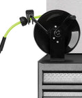 Portable Manual Open Face Air Hose Reel For Easy Winding No-Tangle 3/8 Inch By 50 Feet Heavy Duty Yet Lightweight Hybrid Construction