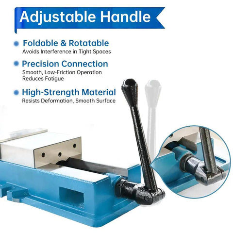 Beefy Heavy Duty 4 Inch Milling Vise With 3.9 Inch Jaw Width CNC Bench Clamp High Precision Drill Press Vise 45 Degree Downward Force Clamping For Milling Drilling And Shaping Machines adjustable handle