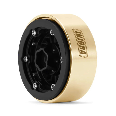 Brass Inner Beadlock Rings 1.3 Inch 27g Each Gold Color Upgrade For One Twenty Four And One Eighteen RC Crawlers Beef Up Anti Roll Over Stability And Serious Climbing On 1.3 Inch Wheels