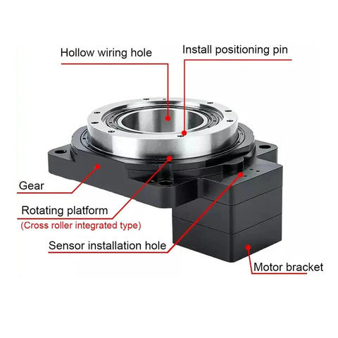 Kick Ass Cnc Hollow Rotary Table With Dead Straight Accuracy And Smooth Motor Drive For Four Axis Five Axis Circular Positioning. Detailed view of gear and rotating platform.