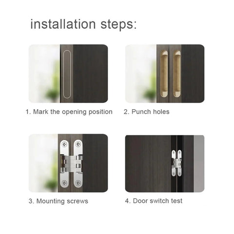 Heavy Duty Sealed Bearing Gate Hinges For 180 Degree Concealed Folding Doors installation steps with metal hinge and door