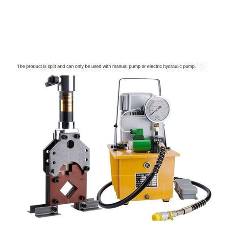 10 Ton Heavy Duty 50 Galvanized Iron Square Tube Cutting And Crimping Machine with electric hydraulic pump and pressure gauge.