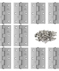Ten 2.5-inch stainless steel folding butt hinges with screws for wooden jewelry box lids