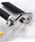 Close-up of Heavy Duty Gypsum Board Lifter for Drywall and Glass featuring chrome finish and rubber grip, ideal for contractors.