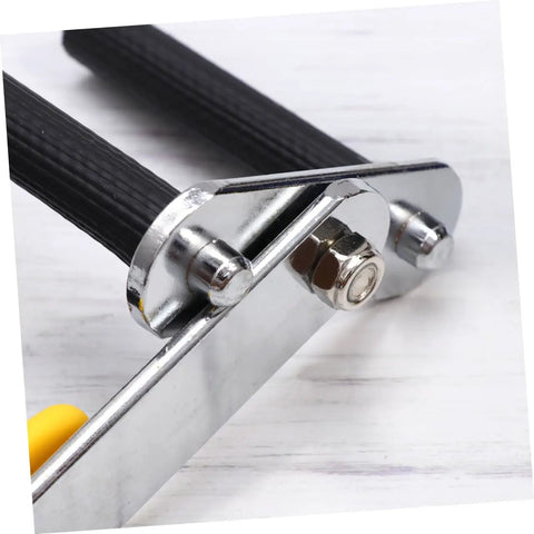 Close-up of Heavy Duty Gypsum Board Lifter for Drywall and Glass featuring chrome finish and rubber grip, ideal for contractors.