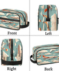Air Travel Ready Cosmetic Bag For Women, Waterproof Makeup Organizer Pouch in airplane print, front, left, right, back
