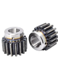 Heavy Duty Precision Cut Spur Gear Pinion 25 Tooth 2.5 Module Step Keyway Bore Fits 16 To 32 Mm Shaft on display.