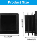 12 Pack One And A Quarter Inch Square Plastic Plugs Black End Caps For Square Tubes And Furniture Legs Durable Plastic Plugs Provide Floor Protection In Indoor And Outdoor Use product size