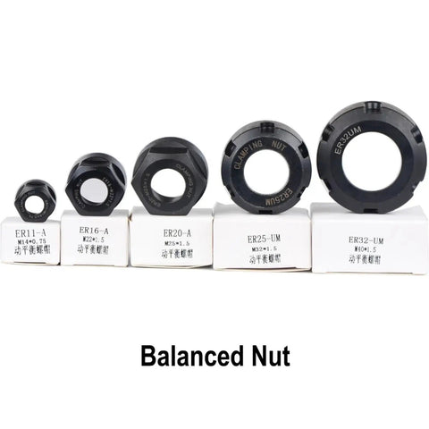 Top Shelf Er25 Collet Chuck Nut For Cnc Milling And Engraving Tools, various sizes, black oxide finish, precision balanced.