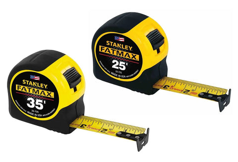 FatMax Tape Measure Combo Pack With 35 Ft And 25 Ft Blades Built Tough With BladeArmor Coating Yellow for job site use.