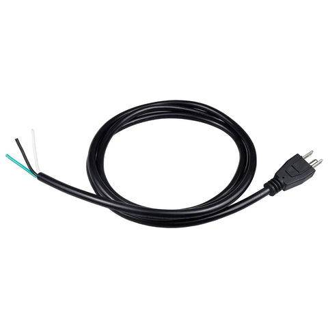 6-Foot 18 Gauge 3 Prong Heavy Duty Replacement Power Cord Cable With NEMA 5-15P US Plug, black, open wiring shown