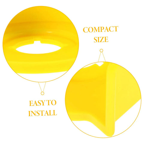 Close-up of Emergency Stop Button Cover Guard For Electrical Safety No Accident Activation Shield Transparent Push Button Protector, easy fit design.