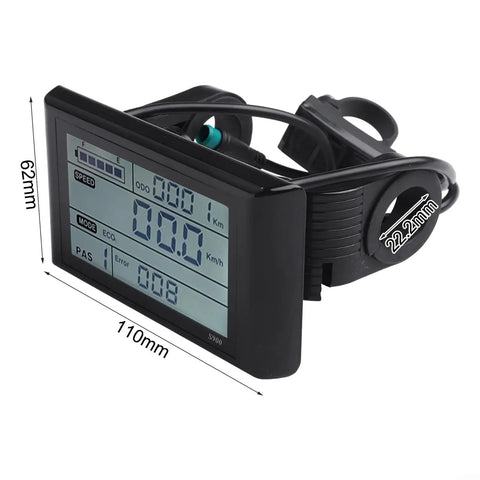 Jn Lcd S900 Display Screen For 36V And 48V E-Bike Shows Real-Time Speed And Battery Life With High Accuracy Readout Plus Exclusive Controller Fit, 110x62mm, 22.2mm bar